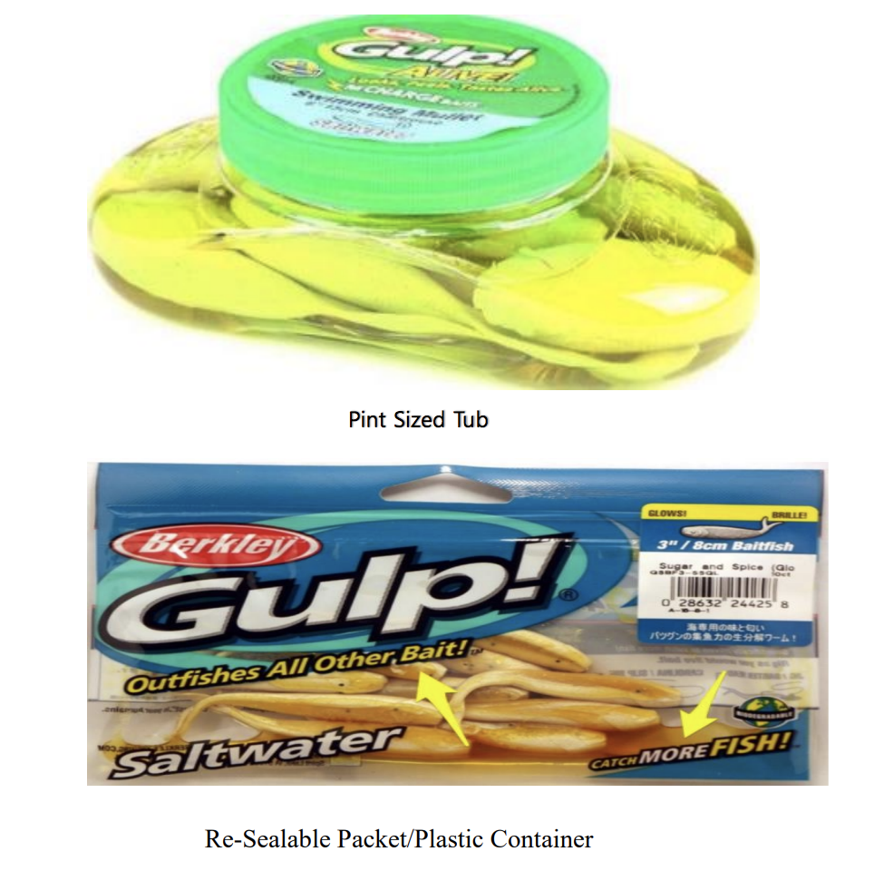 Pure Fishing Hit with Class Action Alleging Berkley Gulp! Packets,  Containers Easily Leak