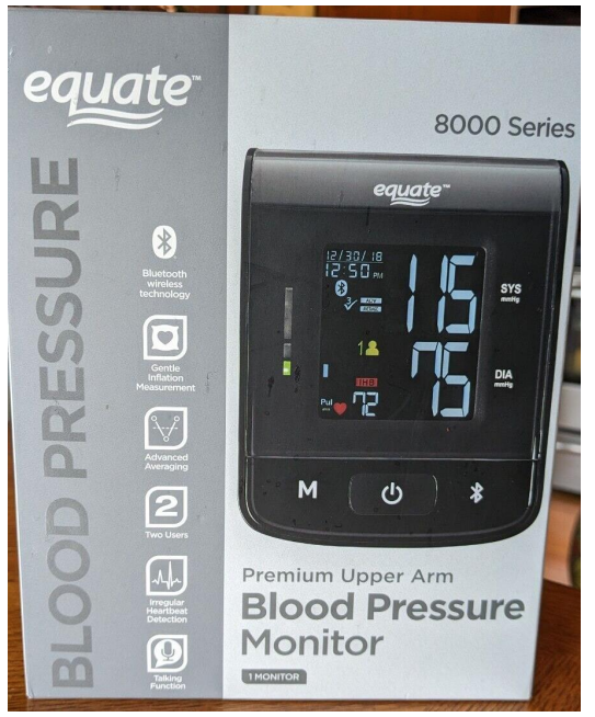 Equate Upper Arm Blood Pressure Monitor 6000 Series Wireless