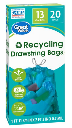 Walmart's Great Value Recycling Bags Not Actually Recyclable, Class Action  Claims