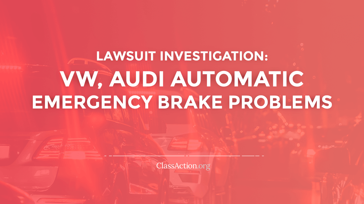 Lawsuit VW, Audi Automatic Emergency Brake Problems