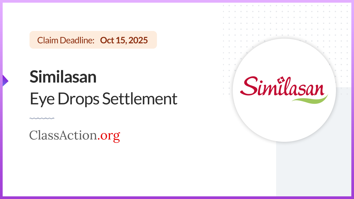 Homeopathic Eye Drop Settlement Similasan Class Action Lawsuit