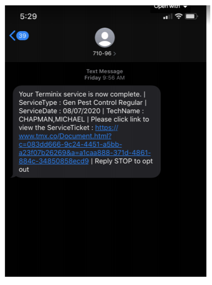 Terminix Hit with Class Action Over Alleged Spam Text Messages