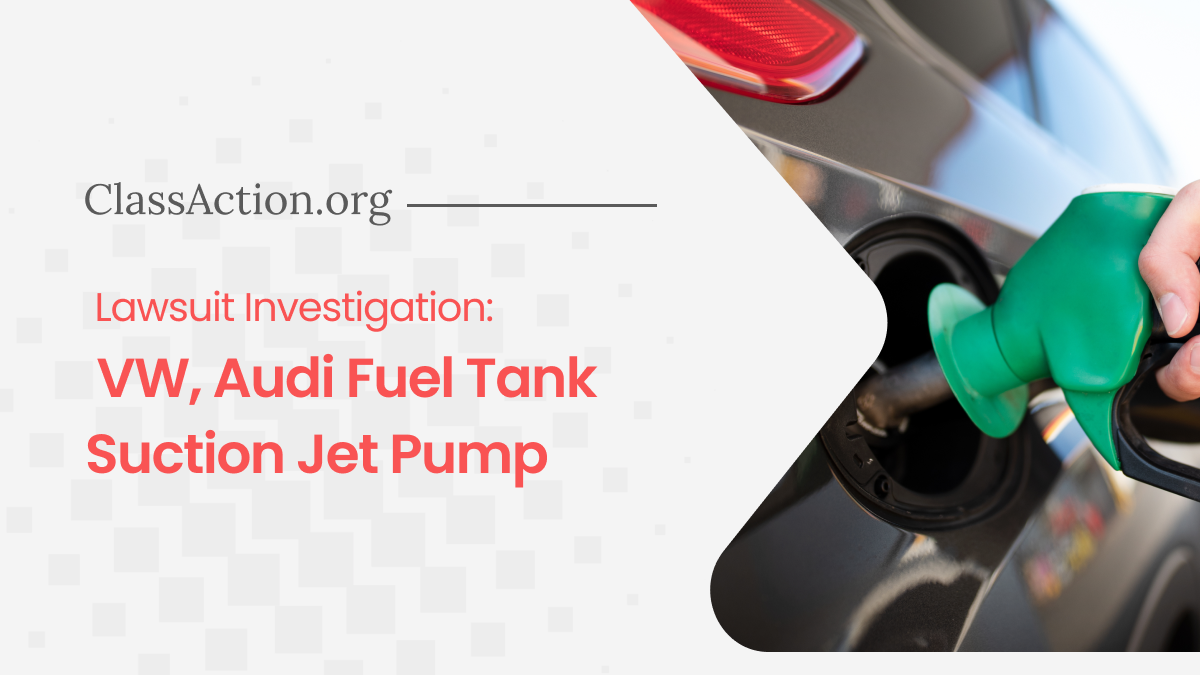VW, Audi Fuel Tank Suction Jet Pump Lawsuits A3, Golf Recall